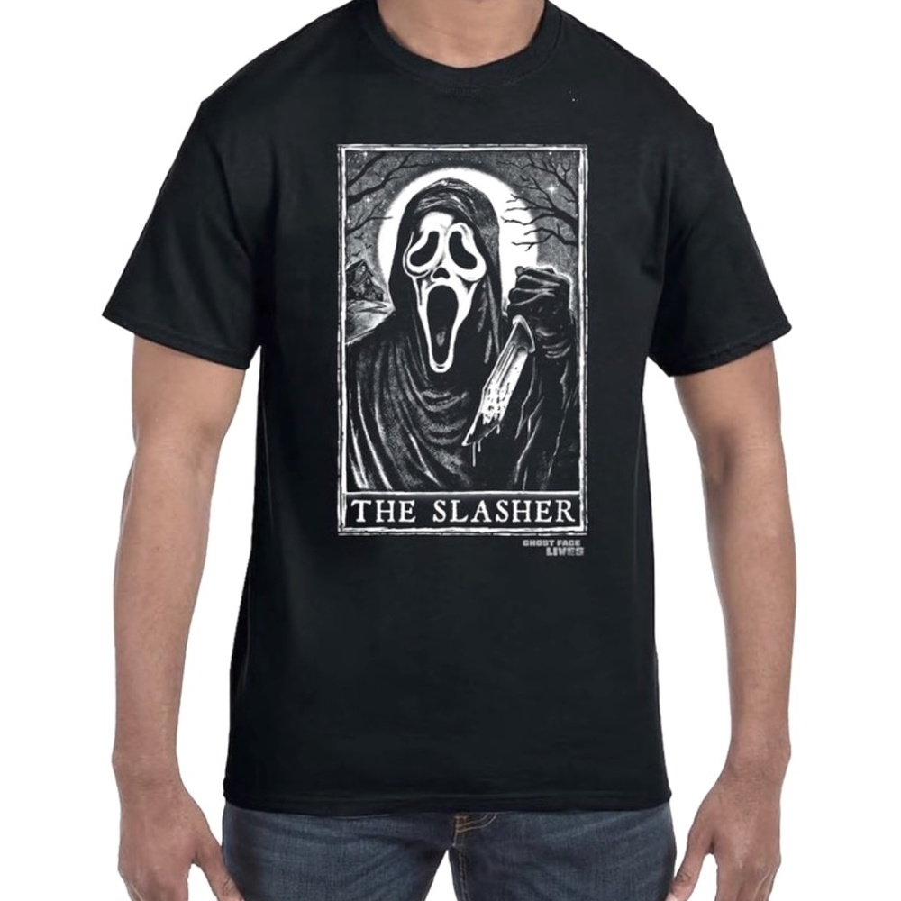 Ghostface The Slasher Tarot Black 100% Cotton T-shirt Unisex XL